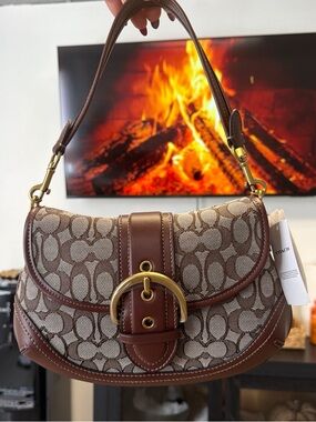 Coach Soho Flap Bag in Signature Jacquard (Style CJ814)